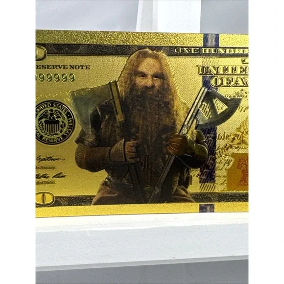 14 PCS Gold Foil $100 Lord of the Rings Collectible Dollar Bill Banknote Set COA